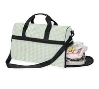 Borse da viaggio da donna borsone da viaggio borsa da notte da donna con scomparto per scarpe motivo a quadretti scozzesi, Fiori del pensiero Verde_2, 20.5×13.6×10 inches