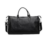 Borse da viaggio da uomo e da donna, alla moda, in pelle PU, grande capacità, borsa a tracolla da lavoro casual (nero)