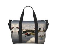 Borse da viaggio della guerra mondiale, borsa da viaggio da donna, borsa sportiva da palestra, borsone da allenamento, durante la notte, Nero , Taglia unica