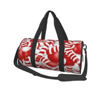 Borse da viaggio di grande capacità con bastoncini di zucchero e borse sportive con manici ad anello per il fine settimana e borse rotonde possono essere utilizzate sia da uomini che da donne, Nero ,