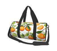 Borse da viaggio di grande capacità con fiori gialli e frutti arancioni e borse sportive con manici ad anello nella parte superiore delle borse per il fine settimana e borse rotonde possono essere