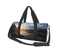 Borse da viaggio di grande capacità e borse sportive con manici ad anello per il fine settimana e borse rotonde possono essere utilizzate sia da uomini che da donne, Nero , Taglia unica, Borsone da