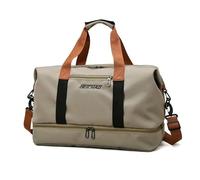 Borse da viaggio di moda per le donne borsa sportiva da uomo di grande capacità impermeabile Weekend Sac Voyage Borsa a tracolla femminile Dry and Wet, Cachi 46 x 25 x 28 cm