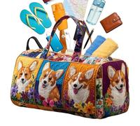 Borse da Viaggio Donna - Borsetta Retrò con Cane | Borsone da Cabina per Weekend | per Donne Uomo Ufficio Lavoro Spesa Campeggio Spiaggia Picnic