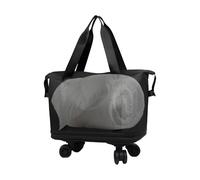 Borse da viaggio Duffel con ruote, bagaglio a mano personale con ruote, borsa da viaggio con separazione bagnata e asciutta e ruote girevoli a 360 gradi per shopping e vacanze, Nero, la
