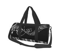 Borse da viaggio e borse sportive con motivo pianoforte a forma di chitarra e pianoforte, borse da viaggio e borse rotonde per il fine settimana e borse rotonde possono essere utilizzate sia da uomini