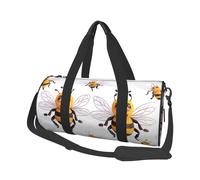 Borse da viaggio e borse sportive di grande capacità con api divertenti manici ad anello per il fine settimana e borse rotonde possono essere utilizzate sia da uomini che da donne, Nero , Taglia