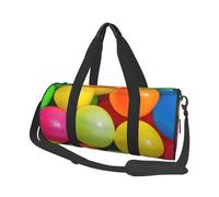 Borse da viaggio e borse sportive di grande capacità con stampa a colori con manici ad anello per il fine settimana e borse rotonde possono essere utilizzate sia da uomini che da donne, Nero , Taglia
