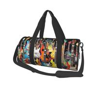 Borse da viaggio e borse sportive di grande capacità per chitarre, manici ad anello, borse per il fine settimana e borse rotonde possono essere utilizzate sia da uomini che da donne, Nero , Taglia