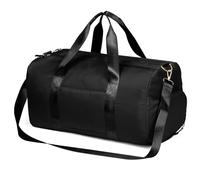 Borse da viaggio impermeabili per le donne, borsone da viaggio con scomparto per scarpe, borsa pieghevole da palestra, borsa a tracolla per la notte, nero, medium, Borsone