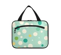 Borse da viaggio moderne bianche rotonde a pois verde acqua da appendere per le donne con gancio, borsa da viaggio pieghevole design articoli da toeletta per papà Hotel kit de para Mujer L