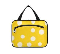 Borse da viaggio moderne bianche rotonde gialle appese con gancio, borsa cosmetica portatile di design per gli elementi essenziali da viaggio per le donne WC bolsos para Hombre L