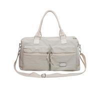 Borse da viaggio moderne con ampi scomparti portaoggetti in nylon resistente agli strappi borse a tracolla per gli appassionati di palestra borsone sportivo in nylon resistente all'acqua, bianco