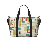 Borse da viaggio moderne della metà del secolo, borsa da viaggio per le donne, borsa sportiva da palestra, borsone da allenamento, durante la notte, Nero , Taglia unica