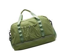 Borse da viaggio multi scomparto palestra con tracolla ispessita borse a tracolla in nylon borsa ergonomica borsa da viaggio asciutto bagnato separazione, Verde, Bellezza di massa