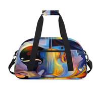 Borse da viaggio per bambini con musica umana astratta per ragazze e ragazzi, musica colorata durante la notte borsa da viaggio weekender borsa da viaggio 24L sport palestra borsone pratica tote borsa