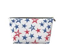 Borse da viaggio per il trucco da donna Bue And Red Star Borse per cosmetici in pelle Borsa organizer per articoli da toeletta con cerniera