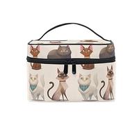 Borse da viaggio per il trucco, quattro borse cosmetiche a forma di gatto dei cartoni animati, organizer per treno, custodia per articoli da toeletta, custodia per il trucco multicolore