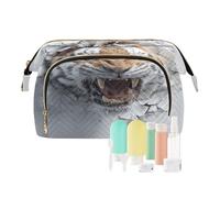 Borse da viaggio per le donne Angry Tigers 3D Style Wall Art Portatile delle Donne Moneta Borsa per Accessori da Viaggio