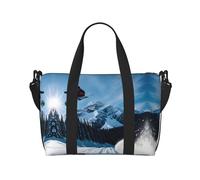 Borse da viaggio per snowboard, Weekender Carry On per donne, borsa da palestra sportiva, borsone da allenamento, durante la notte, nero, Taglia unica