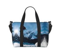Borse da viaggio per snowboard, Weekender Carry On per donne, borsa sportiva da palestra, borsone da allenamento, durante la notte, Nero , Taglia unica