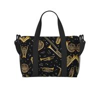 Borse da viaggio per strumenti musicali, borsa da viaggio per donne, borsa sportiva da palestra, borsone da allenamento, durante la notte, Nero , Taglia unica