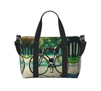 Borse da viaggio retrò per bicicletta, borsa da viaggio per donne, borsa sportiva da palestra, borsone da allenamento, durante la notte, Nero , Taglia unica