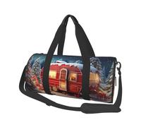 Borse da viaggio rosse di grande capacità e borse sportive con manici ad anello nella parte superiore delle borse per il fine settimana e borse rotonde possono essere utilizzate sia da uomini che da