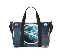 Borse da viaggio Space Planet Earth, Weekender Carry On per le donne, borsa da palestra sportiva, borsa da allenamento, durante la notte, nero, Taglia unica