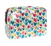 Borse da viaggio trasparenti per articoli da toeletta, borsa da toilette trasparente leggera, motivo scheletro di danza con cerchi colorati, multiuso, trasparente, per viaggi, Multicolore 9,