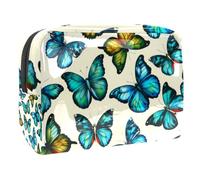 Borse da viaggio trasparenti per articoli da toeletta, borsa da toilette trasparente leggera, motivo scheletro di danza con cerchi colorati, multiuso, trasparente, per viaggi, Multicolore 3,
