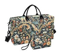 Borse da viaggio William Morris Dino Fiore Colorato Carry On Tote Bag con Cinghia Regolabile per Viaggi di Lavoro 2 Pz Set bolsas grandes para mujer