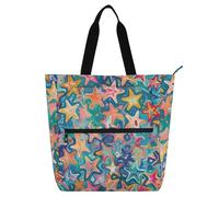 Borse decorative per bambini, donne, uomini, stelle colorate, resistenti all'acqua, resistenti, riutilizzabili, per biblioteca, libri, spesa, scuola, lavoro, viaggi, arcobaleno bolsos para guardar