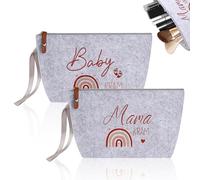 Borse di Feltro per Future Mamme,Donne Incinte Borsa per Cosmetici in Feltro,Con Cerniera Regali di Nascita Borsa in Feltro, per la Mamma Regalo di Gravidanza per Neomamme
