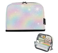 Borse di immagazzinaggio di matite pastello arcobaleno gradiente stella grande matita sacchetto cerniera matite caso adolescenti ragazze penna sacchetto ragazzo estetica ritorno a scuola adulti