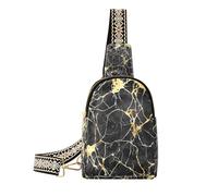 Borse di marmo di arte irregolare dell'oro nero alla moda per gli uomini borse carino della borsa per le donne per l'escursionismo, Marmo artistico irregolare oro nero, 1 size
