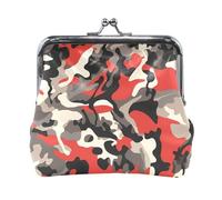 Borse di organizzazione impermeabili della borsa del cambiamento della moneta del cuoio delle donne rosse del camuffamento per