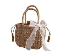 Borse di paglia for donna Borsa da spiaggia fatta a mano Borsa a secchiello Borsa a mano
