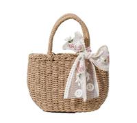 Borse di paglia for donna Borsa da spiaggia fatta a mano Borsa a secchiello Borsa a mano