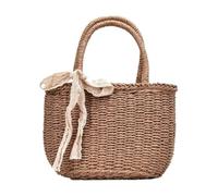 Borse di paglia for donna Borsa da spiaggia fatta a mano Borsa a secchiello Borsa a mano