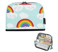 Borse di stoccaggio Carino Arcobaleni Nuvole Astuccio Verde Cerniera Sacchetto Grande Carino Penna Sacchetto Ragazze Giapponese Preppy College High School Forniture