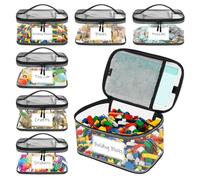 Borse di stoccaggio dei giocattoli - borsa per organizzatore portatile impermeabile | Tote di deposito giocattolo con cerniera | 6 pezzi Clear Board Game Storage | Caschette con cerniera riutilizzabil
