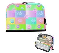 Borse di stoccaggio della matita Cute Animal Paw Print Rainbow Big Pencil Pouch Zipper Pencil Case Girls Classroom Pen Pouch Custom Kids Stationery Back to School Supply