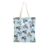 Borse di tela blu trattori borse di tela con manici regali colleghi per le donne spazi vuoti Tote Bags, Come nella foto, Taglia unica