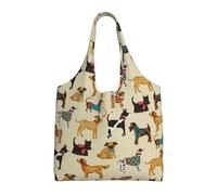 Borse di tela con stampa di cani di segugio per le donne borsa della spesa riutilizzabile grande palestra tela panno sacchetto portatile borsa della spesa