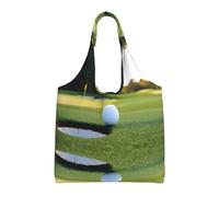 Borse di tela di canapa della stampa del golf per le donne borsa della spesa riutilizzabile grande palestra panno di tela sacchetto portatile della borsa della spesa