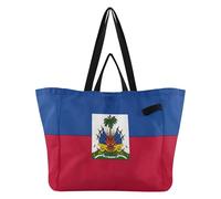 Borse di tela per vacanze, cucina, spesa, borsa da spiaggia per uomo, addio al nubilato, regali per feste di addio al nubilato, bandiera Haiti