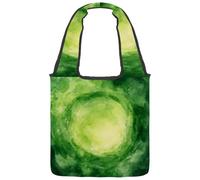 Borse di tela riutilizzabili, borse multiuso in tessuto per la spesa, lo shopping, il lavoro e i viaggi, colori acquerello, verde, bosco, foresta, terra, Multicolore 02, 14.1x14.9in/36x38cm