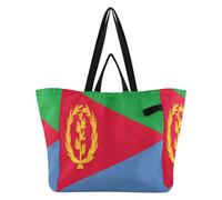 Borse di tela tote spesse borse della spesa da cucina borse della damigella d'onore per donne viaggi, shopping fine settimana bandiera Eritrea dimensioni accurate