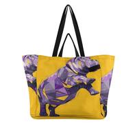 Borse di tela Tote Utility Cucina Borse della spesa Borsa della lavanderia per gli uomini Viaggio Picnic Accessori Forme ippopotamo in posa vivace